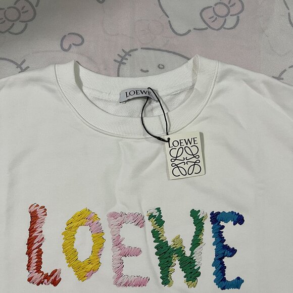 Loewe White Sweatshirt With Colorful Logo Print - Picture 6 of 7